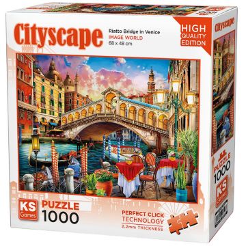Puzzle  KS Games din  1000 piese- Podul Rialto din Veneția