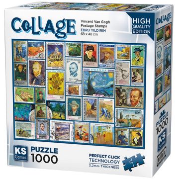 Puzzle  KS Games din  1000 piese- Timbre poștale Vincent van Gogh