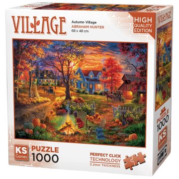 Puzzle  KS Games din  1000 piese- Toamna în sat