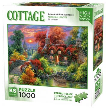 Puzzle  KS Games din  1000 piese- Toamna la Casa de la Lac