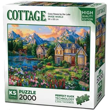 Puzzle KS Games din 2000 piese - Casă confortabilă lângă lac