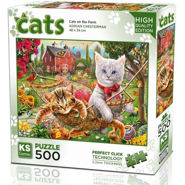 Puzzle KS Games din 500 piese - Pisici la fermă