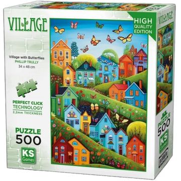 Puzzle  KS Games din  500 piese- Satul Fluturilor