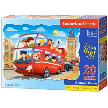 Puzzle pentru copii Castorland din 20 XXL piese - Autobuzul din Londra
