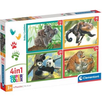 Puzzle pentru copii Clementoni 4 în 1 - Îmbrățișări de bebeluși