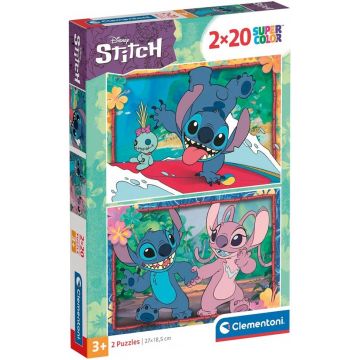 Puzzle pentru copii  Clementoni din 2 x 20 piese - Stitch