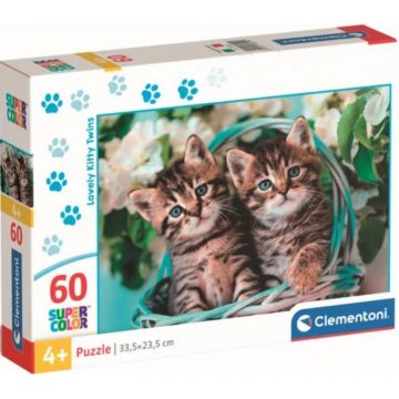 Puzzle pentru copii Clementoni din 60 piese - Pisicuțe gemene frumoase