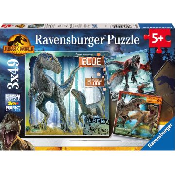 Puzzle pentru copii  Ravensburger 3 x 49 piese - Lordul Lumii Jurassic