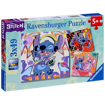 Puzzle pentru copii  Ravensburger 3 x 49 piese - Stitch