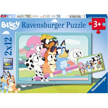 Puzzle pentru copii Ravensburger  din 2 x 12 piese - Distrează-te cu Bluey