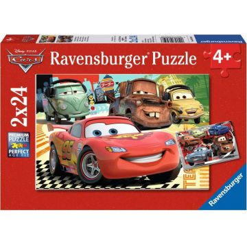 Puzzle pentru copii Ravensburger  din 2 x 24 piese - Mașinile