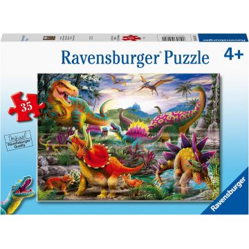 Puzzle pentru copii Ravensburger  din 35 piese - Teroarea lui T-Rex