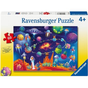 Puzzle pentru copii Ravensburger  din 60 piese - Extratereștrii spațiului