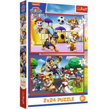 Puzzle pentru copii Trefl din 2 x 24 piese - Zi distractivă cu Paw Patrol