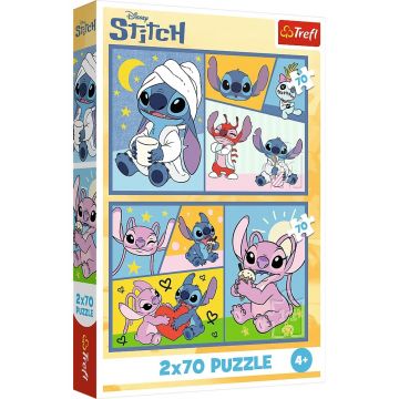 Puzzle pentru copii Trefl din 2 x 70 piese - Nu există plictiseală cu Stitch