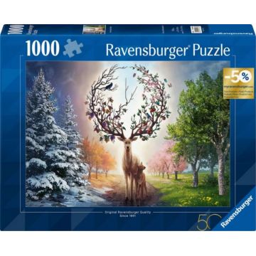 Puzzle Ravensburger din 1000 piese - Cerb magic