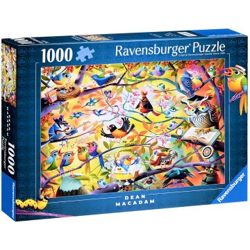 Puzzle Ravensburger din 1000 piese - Păsări ocupate