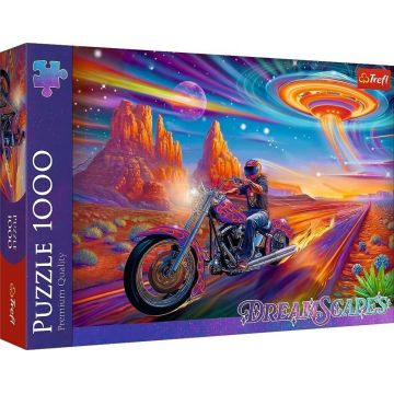 Puzzle Trefl din 1000 piese - Cu motocicletă în sălbăticie