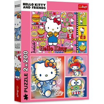 Puzzle Trefl din 2 x 200 piese - Hello Kitty și prieteni