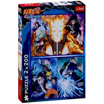 Puzzle Trefl din 2 x 200 piese- Ninja din satul ascuns în frunze