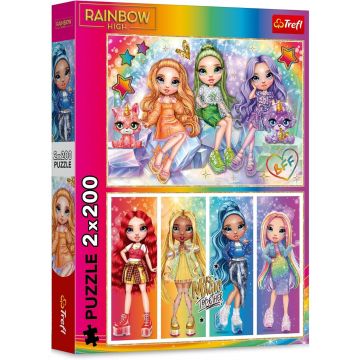 Puzzle Trefl din 2 x 200 piese - Păpuși în culorile curcubeului
