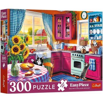 Puzzle Trefl din 300 XXL piese - Dimineață în bucătărie