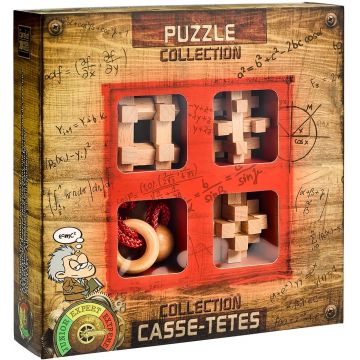 Set de puzzle-uri logice din lemn Eureka - 4 Wood Puzzles Set, Extreme