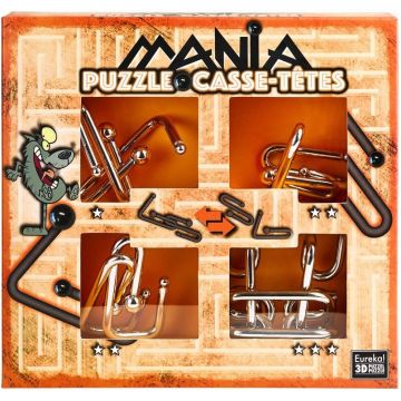 Set puzzle-uri de logica metalice Eureka - Puzzle Mania Casse-tetes, portocaliu