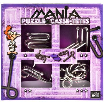 Set puzzle-uri de logica metalice Eureka - Puzzle Mania Casse-tetes, violet