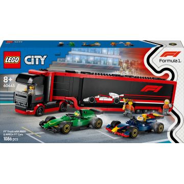 Constructor LEGO City - Camion F1 cu mașini RB20 și AMR24 din F1 (60445)