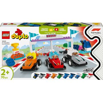 Constructor LEGO Duplo - Echipa de mașini de curse F1 și piloți (10445)