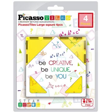 Constructor suplimentar Picasso Tiles - Pătrate mari, 4 piese