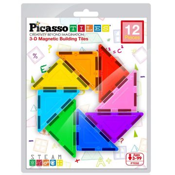 Constructor suplimentar Picasso Tiles - Triunghiuri, 12 piese