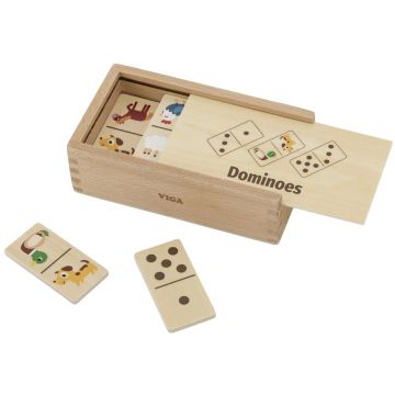 Domino clasic 2 în 1 Viga Toys – Animale și puncte