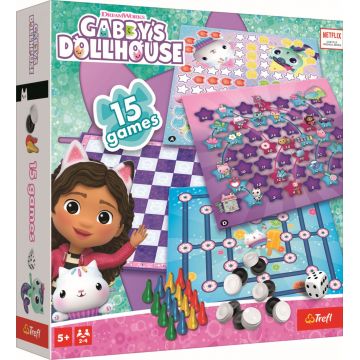 Joc de societate 15 în 1 - Gabby's Dollhouse - Pentru copii