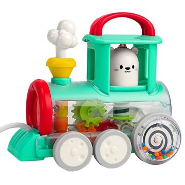 Jucărie de tras Hola Toys - Locomotiva veselă