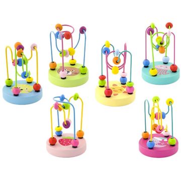 Jucărie din lemn Viga Toys – Spirală de sârmă cu mărgele, sortiment