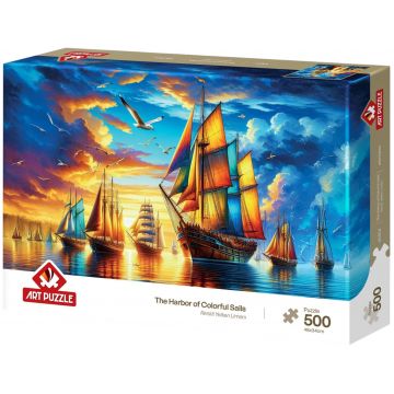 Puzzle Art Puzzle din 500 piese - Portul cu pânzele colorate