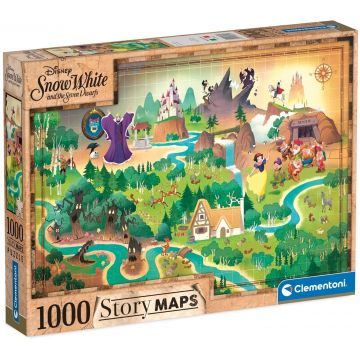 Puzzle  Clementoni din 1000 piese - Albă ca Zăpada și cei șapte pitici