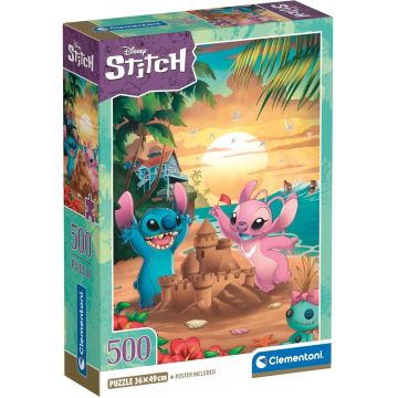 Puzzle  Clementoni din 500 piese - Distracția de vară a lui Stitch și Angel