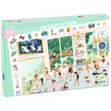Puzzle de observație Djeco din 100 piese - Școală de dans