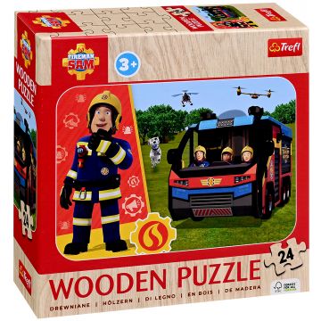 Puzzle din lemn pentru copii Trefl din 24 piese - Pompierul Incredibil