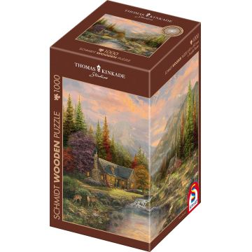 Puzzle din lemn Schmidt din 1000 piese - Peisaj montan cu pârâu