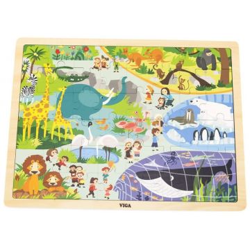 Puzzle din lemn  Viga Toys - Ocean, 48 piese