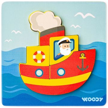 Puzzle din lemn Woody - Vapor, 5 piese