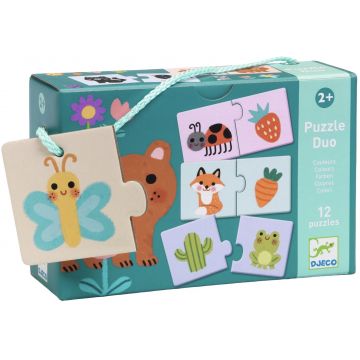 Puzzle educațional Djeco Duo - Culori, 24 piese