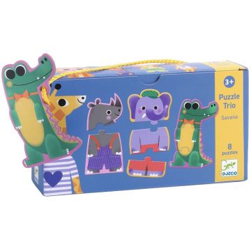 Puzzle educațional Djeco Duo - Savannah, 24 piese