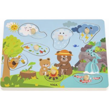 Puzzle muzical din lemn Viga Toys - Natură