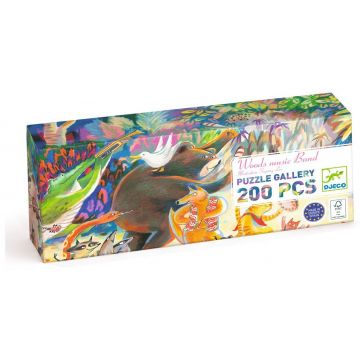 Puzzle panoramic Djeco din 200 piese -Trupa de muzică din pădure