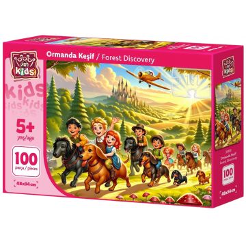 Puzzle pentru copii Art Puzzle din 100 piese - Aventură în pădure